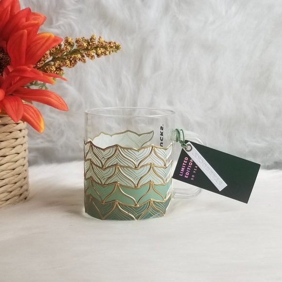 Starbucks 2021 Spring Mermaid Tail Glass Cup - Picture 2 of 3